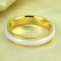 La mejor calidad coreana personalidad girable liso, anillo de bodas de cerámica oro rosa para las mujeres
